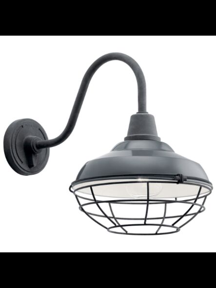 Lanterne murale extérieur Kichler Pier 49990GG 1-lumière 100W gris lustré