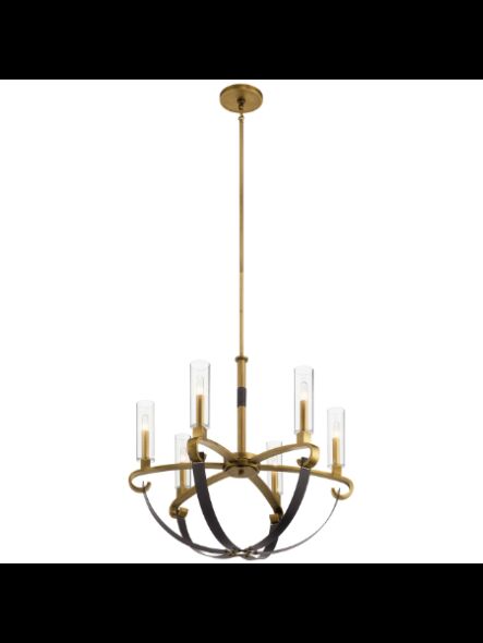 Lustre à 1 étage Kichler Artem 52015NBR 6-lumières 60W laiton naturel