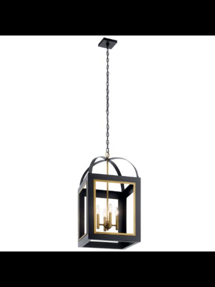 Suspendu de foyer Kichler Vath 52029BKNBR 4-lumières 60W noir