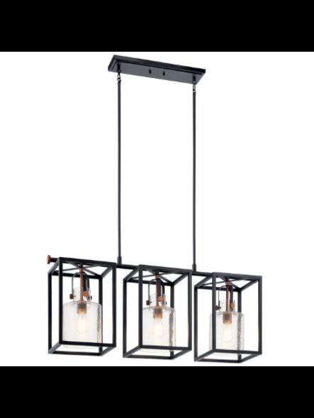 Lustre linéaire Kichler Kitner 52033BK 3-lumières 75W noir