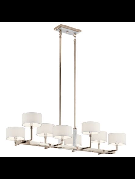 Lustre linéaire Kichler Laurent 52054PN 8-lumières 60W nickel poli
