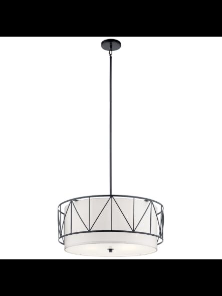 Suspendu à tambour Kichler Birkleigh 52072BK 4-lumières 75W noir