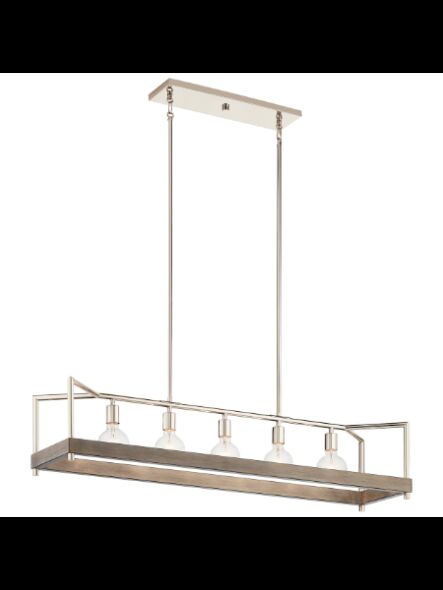 Lustre linéaire Kichler Tanis 52091DAG 5-lumières 75W gris antique