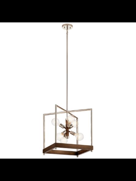 Suspendu de foyer Kichler Tanis 52092AUB 6-lumières 75W teint châtain