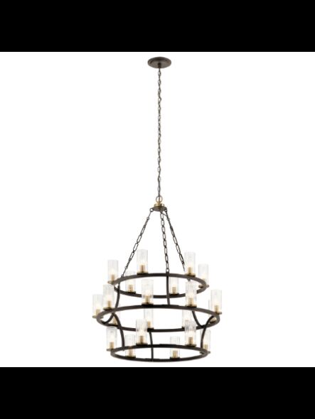 Lustre rond Kichler Mathias 52110OZ 21-lumières 40W vieux bronze