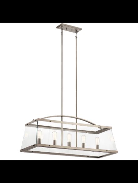 Lustre linéaire Kichler Darton 52123CLP 5-lumières 75W étain classique