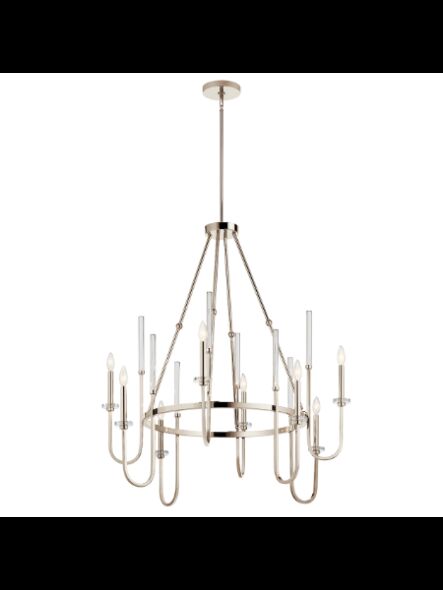 Lustre à 1 étage Kichler Kadas 52210PN 8-lumières 60W nickel poli