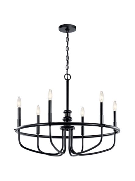 Lustre à 1 étage Kichler Capitol Hill 52304BK 6-lumières 60W noir