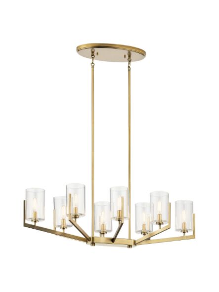Lustre ovale Kichler Nye 52315BNB 8-lumières 60W laiton naturel brossé