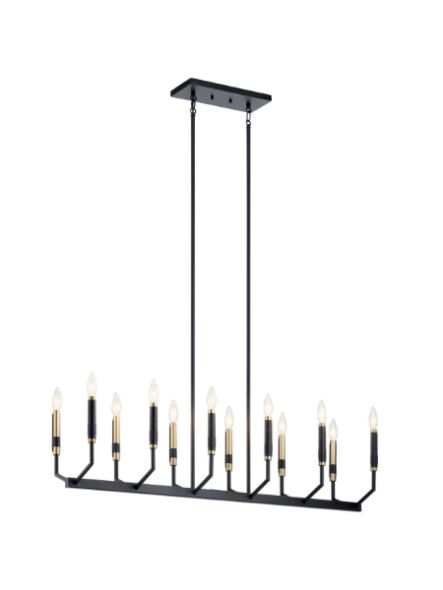 Lustre linéaire Kichler Armand 52350BK 12-lumières 60W noir