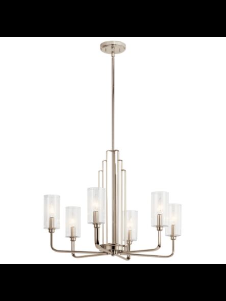 Lustre à 1 étage Kichler Kimrose 52411PN 6-lumières 60W nickel poli