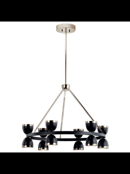 Lustre rond à LED Kichler Baland 52418BKLED 12-lumières noir