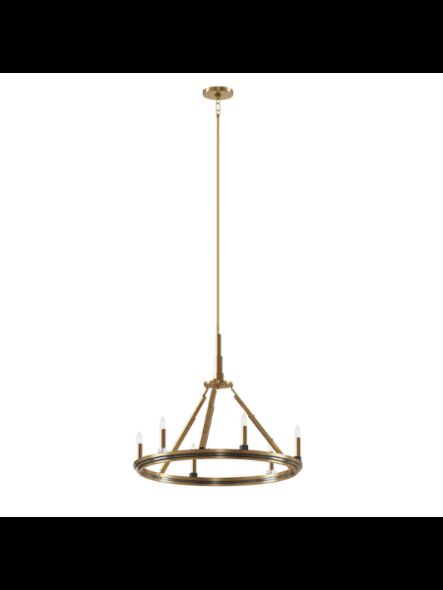 Lustre rond Kichler Emmala 52420BNB 6-lumières 60W laiton naturel brossé
