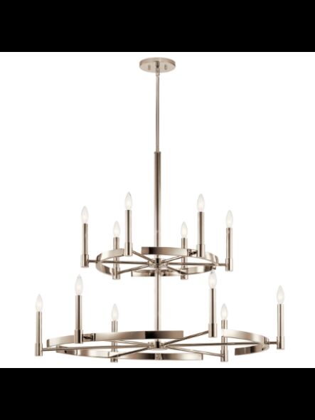 Lustre rond Kichler Tolani 52428PN 12-lumières 60W nickel poli