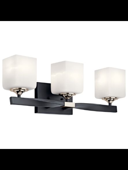 Luminaire de vanité Kichler Marette 55002BK 3-lumières 75W noir