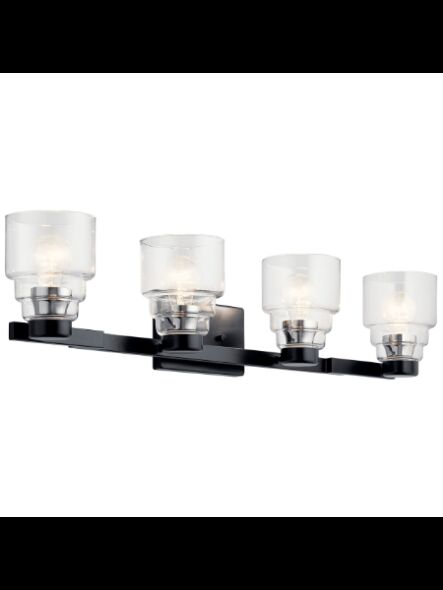 Luminaire de vanité Kichler Vionnet 55013BK 4-lumières 75W noir