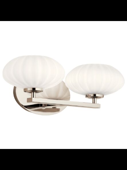 Luminaire de vanité Kichler Pim 55024PN 2-lumières 50W nickel poli