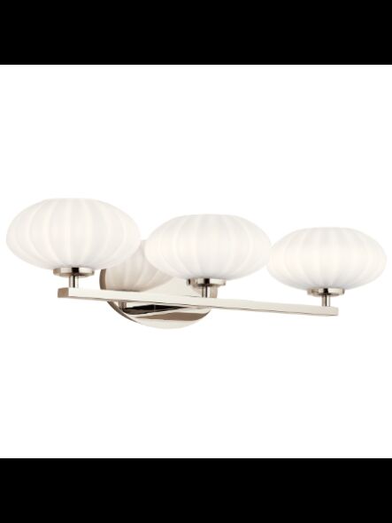 Luminaire de vanité Kichler Pim 55025PN 3-lumières 50W nickel poli