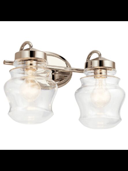 Luminaire de vanité Kichler Janiel 55038PN 2-lumières 75W nickel poli