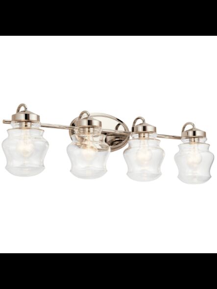 Luminaire de vanité Kichler Janiel 55040PN 4-lumières 75W nickel poli