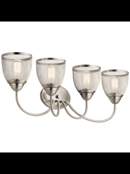Luminaire de vanité Kichler Voclain 55044NI 4-lumières 75W nickel brossé