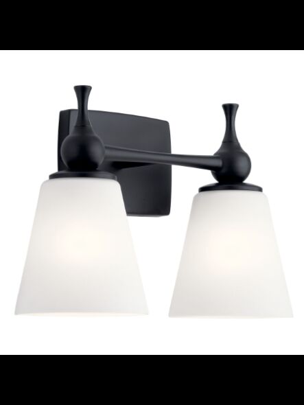 Luminaire de vanité Kichler Cosabella 55091BK 2-lumières 75W noir