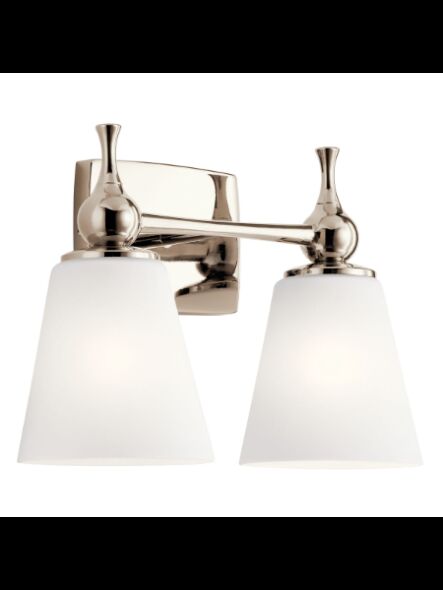 Luminaire de vanité Kichler Cosabella 55091PN 2-lumières 75W nickel poli