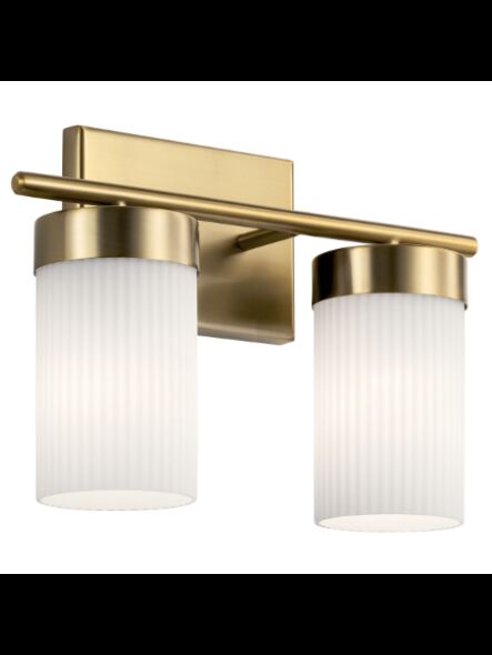 Luminaire de vanité Kichler Ciona 55111BNB 2-lumières 100W laiton naturel brossé