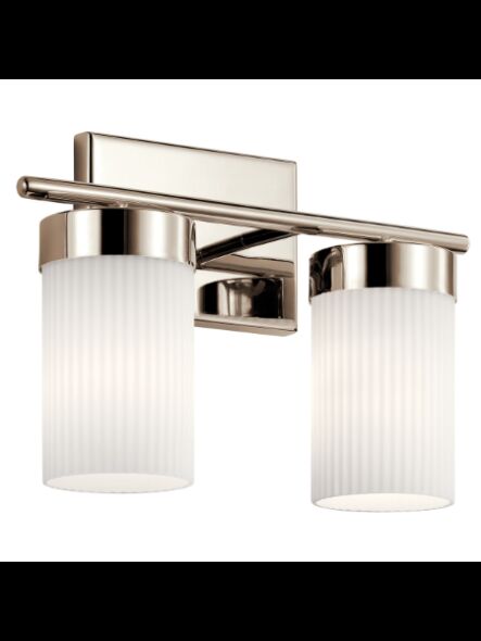 Luminaire de vanité Kichler Ciona 55111PN 2-lumières 100W nickel poli