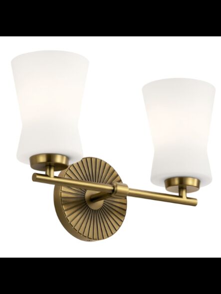 Luminaire de vanité Kichler Brianne 55116BNB 2-lumières 75W laiton naturel brossé