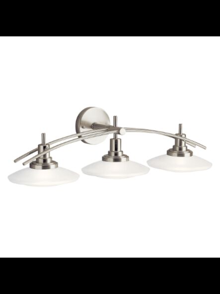 Luminaire de vanité Kichler Structures 6463NI 3-lumières 100W nickel brossé