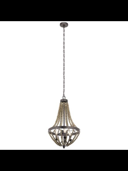 Lustre à 1 étage Kichler Coltyn 82265 3-lumières 60W fer d'enclume