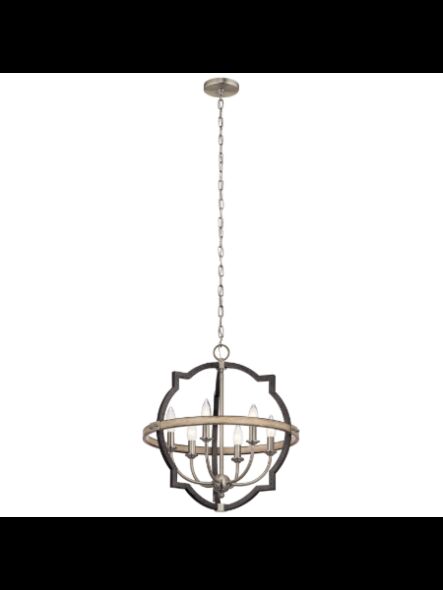Lustre à 1 étage Kichler Elula 82269 6-lumières 60W fer d'enclume