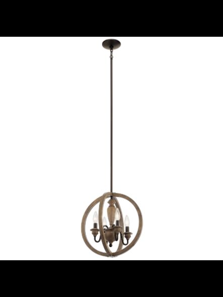 Suspendu Kichler Beulah 82271 4-lumières 60W vieux bronze