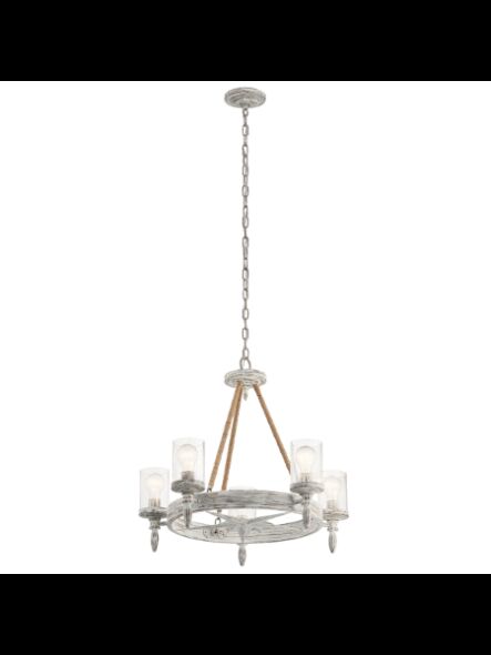 Lustre à 1 étage Kichler Minnow 82288 5-lumières 60W blanc antique