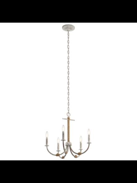 Lustre à 1 étage Kichler Minnow 82290 5-lumières 60W blanc antique
