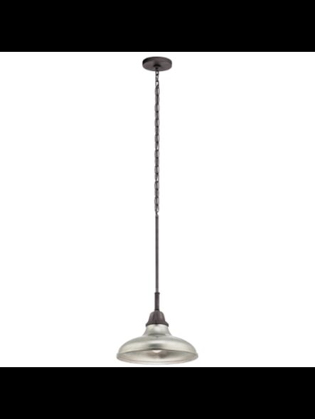 Mini suspendu Kichler Jetty 82297 1-lumière 60W zinc patiné