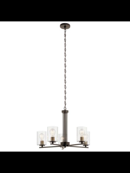 Lustre à 1 étage Kichler Fontella 82315 5-lumières 60W vieux bronze