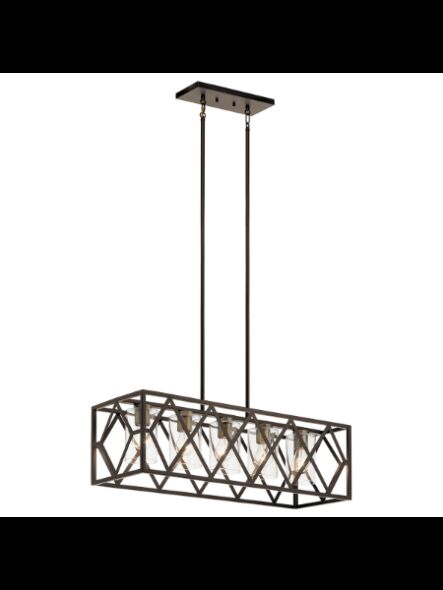 Lustre linéaire Kichler Solander 82317 5-lumières 60W vieux bronze