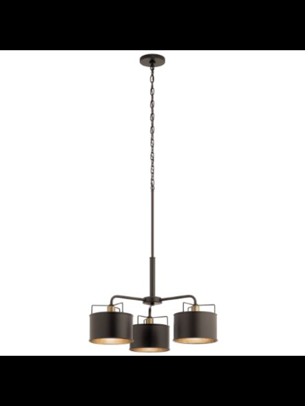 Lustre à 1 étage Kichler Alcander 82322 3-lumières 60W vieux bronze