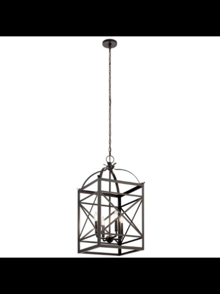 Suspendu de foyer Kichler Arborwood 82339 4-lumières 60W bronze vieilli