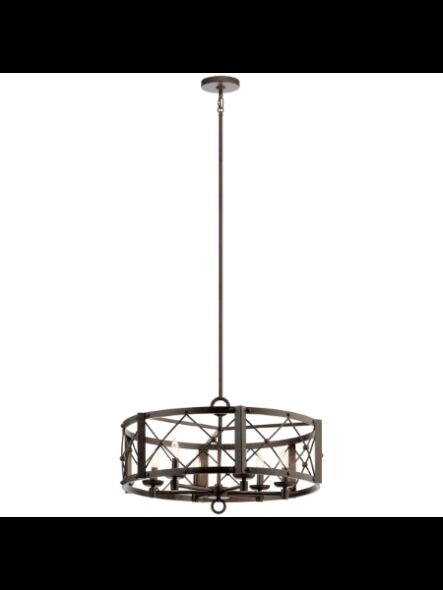 Suspendu Kichler Arborwood 82340 6-lumières 60W bronze vieilli