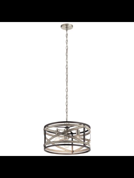 Suspendu à tambour Kichler Stetton 82347 3-lumières 60W fer d'enclume