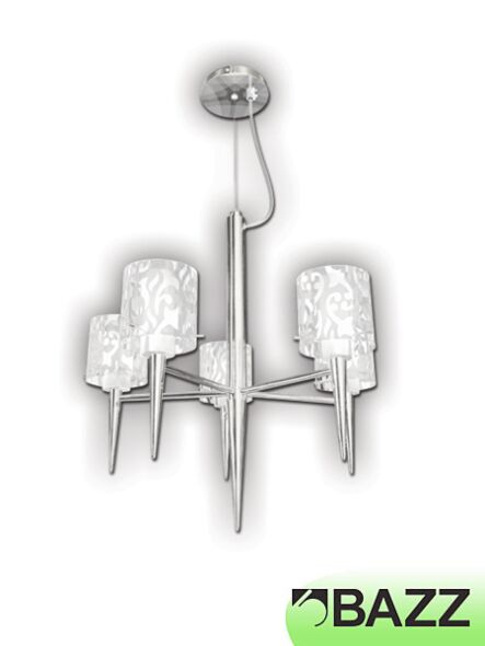 chandelier bazz duo chrome à 5 lumière lu3219sb