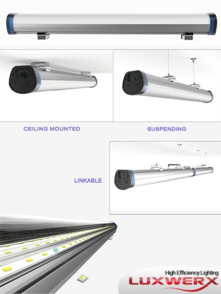 Luminaire Linéaire Luxwerx LUXT2G1200 LED 4-pi 80W Lumen Élevé