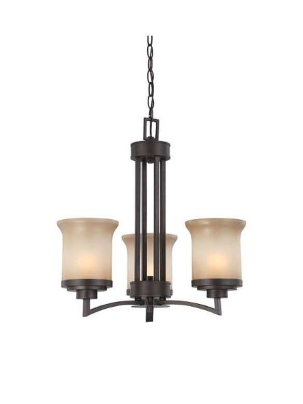 Chandelier Nuvo Lighting 60-4124 3-Lumières Série Harmony Bronze Chocolat