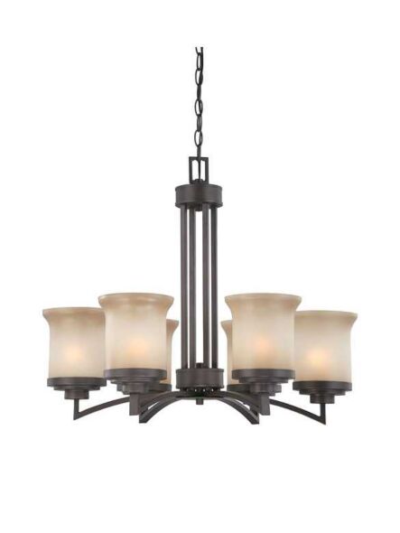 Chandelier Nuvo Lighting 60-4125 6-Lumières Série Harmony Bronze Chocolat