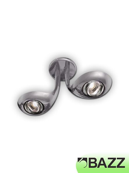 plafonnier litepod bazz chrome brossé à 2 spots pl5072bs