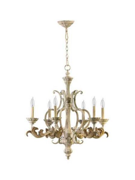 quorum lighting florence series 6037-6-70 persian white chandelier