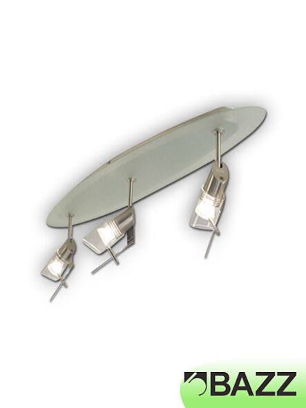 plafonnier sur rail bazz accent verre texturé à 3 spots tr3833wh